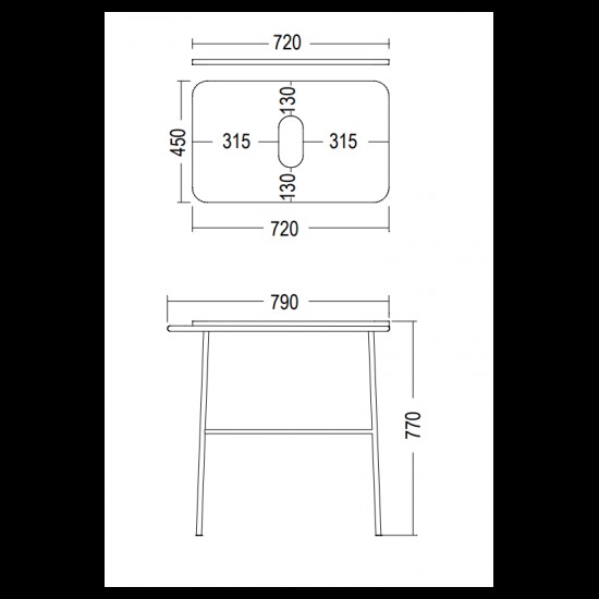 Έπιπλο Scarabeo Fuji 80 6018-8949 Rovere Χωρίς Νιπτήρα 